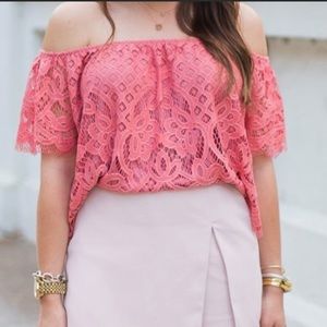 Express lace off the shoulder top